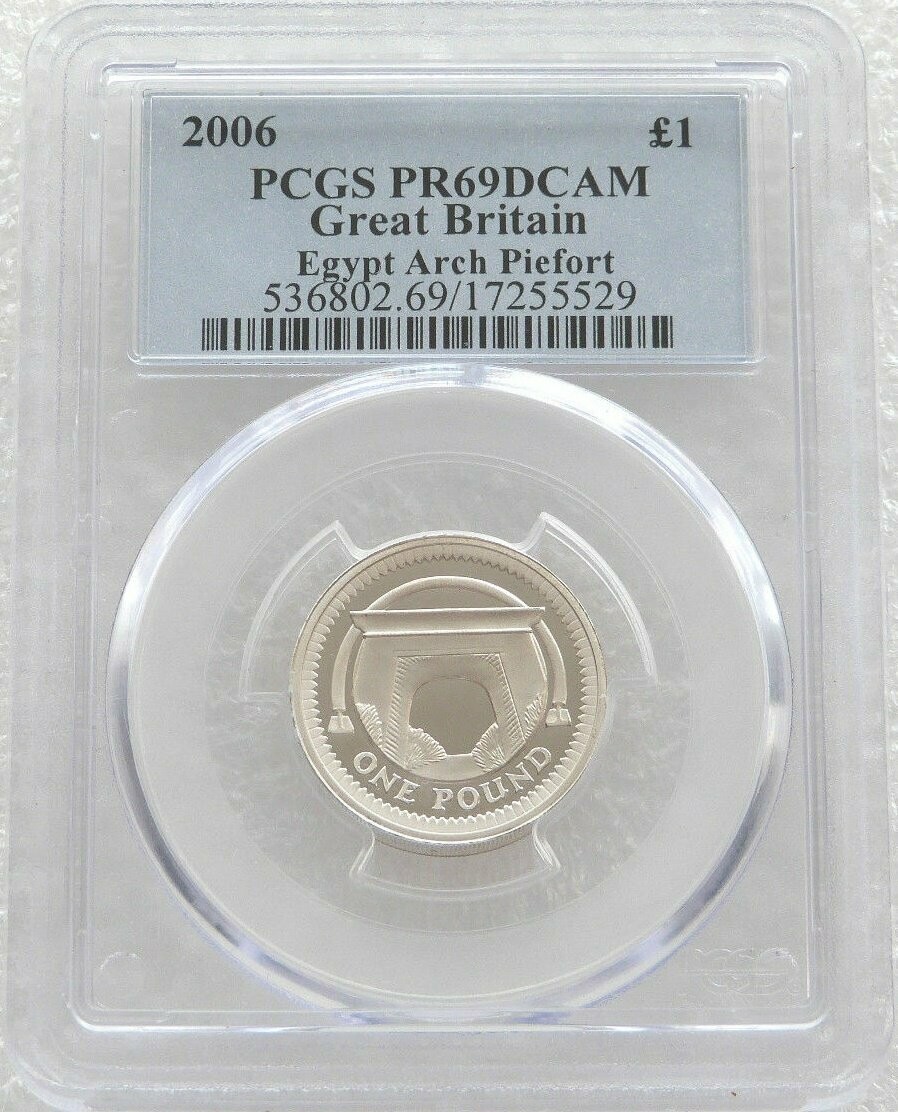 2006 Egyptian Arch Bridge Piedfort £1 Silver Proof Coin PCGS PR69 DCAM