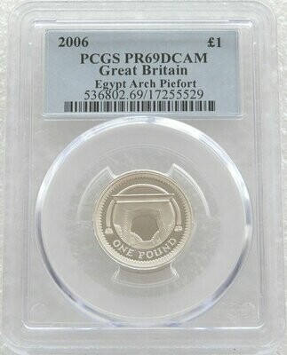 2006 Egyptian Arch Bridge Piedfort £1 Silver Proof Coin PCGS PR69 DCAM