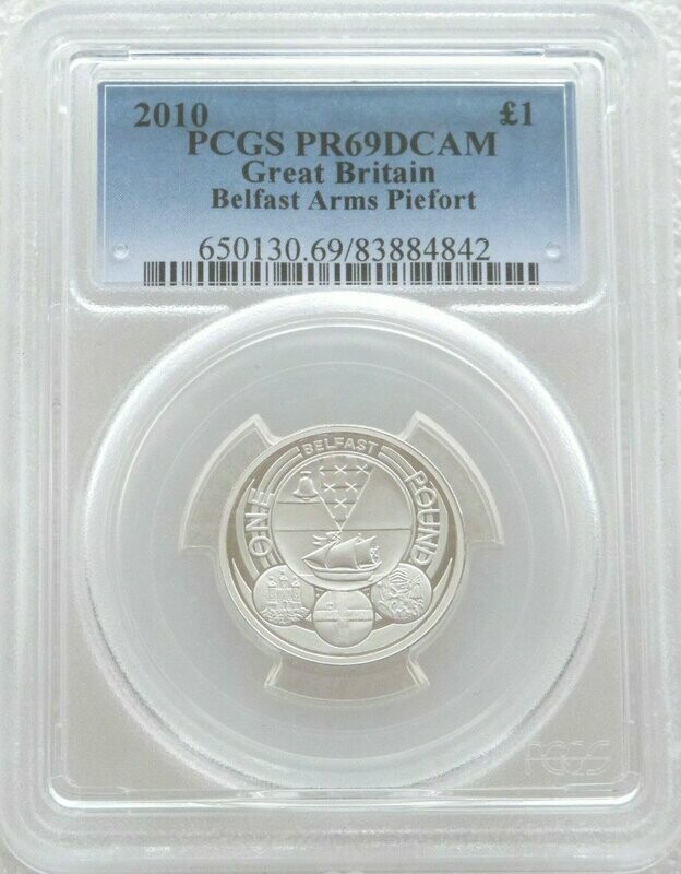 2010 Capital Cities of the UK Belfast Piedfort £1 Silver Proof Coin PCGS PR69 DCAM