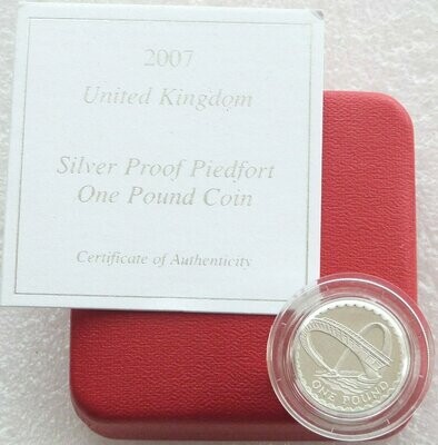 2007 Gateshead Millennium Bridge Piedfort £1 Silver Proof Coin Box Coa
