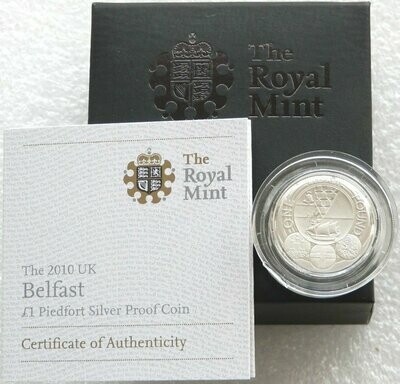 2010 Capital Cities of the UK Belfast Piedfort £1 Silver Proof Coin Box Coa