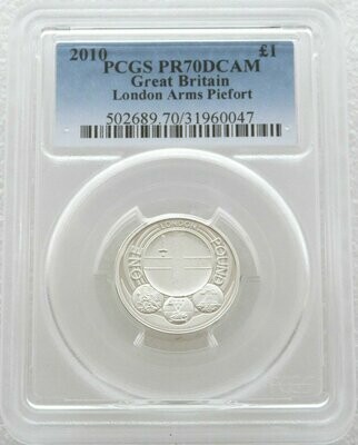 2010 Capital Cities of the UK London Piedfort £1 Silver Proof Coin PCGS PR70 DCAM