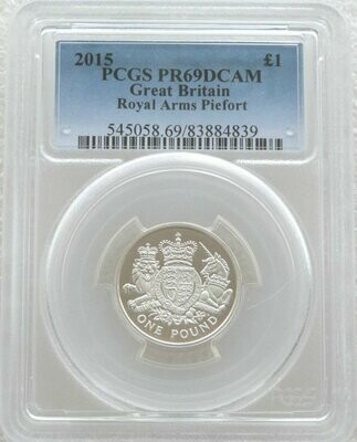 2015 Royal Arms Piedfort £1 Silver Proof Coin PCGS PR69 DCAM