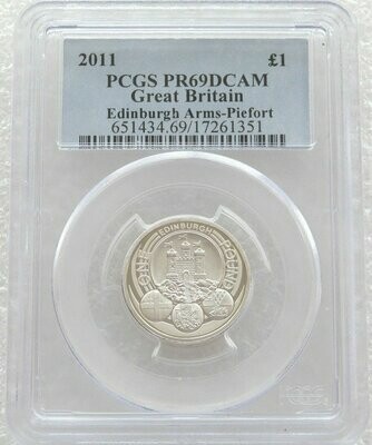 2011 Capital Cities of the UK Edinburgh Piedfort £1 Silver Proof Coin PCGS PR69 DCAM