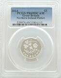 2014 British Floral N Ireland Shamrock Flax Piedfort £1 Silver Proof Coin PCGS PR69 DCAM