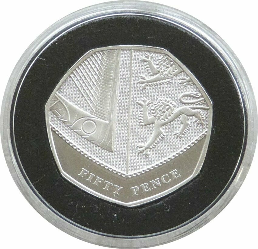 2008 Royal Shield of Arms Piedfort 50p Silver Proof Coin