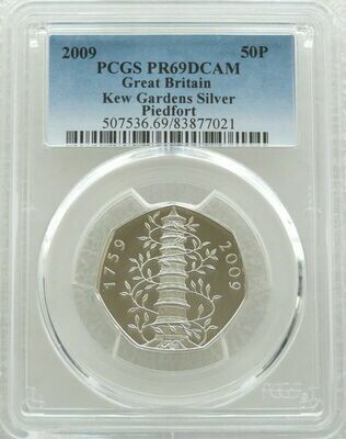 2009 Kew Gardens Piedfort 50p Silver Proof Coin PCGS PR69 DCAM