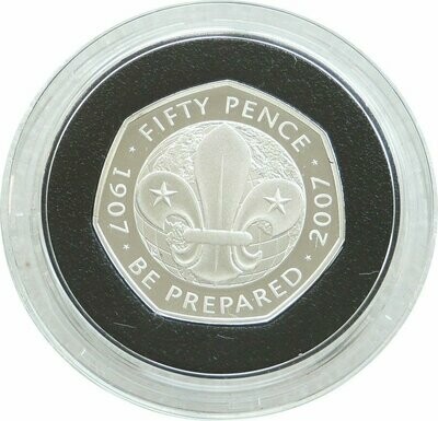 2007 Scout Movement Centenary Piedfort 50p Silver Proof Coin