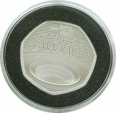 2019 Stephen Hawking Piedfort 50p Silver Proof Coin Box Coa