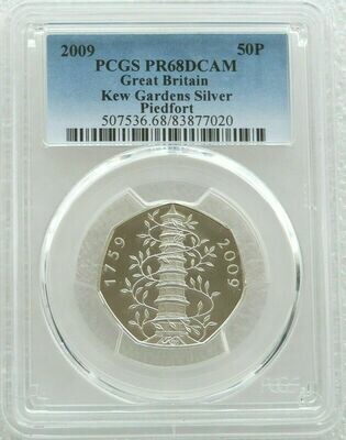 2009 Kew Gardens Piedfort 50p Silver Proof Coin PCGS PR68 DCAM