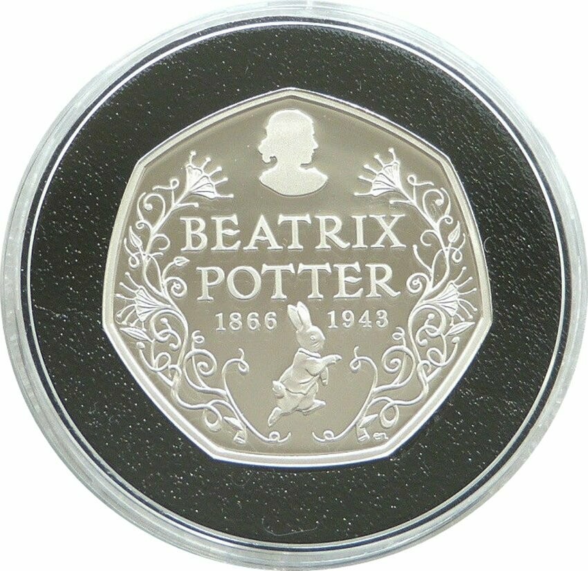 2016 Beatrix Potter Piedfort 50p Silver Proof Coin Box Coa