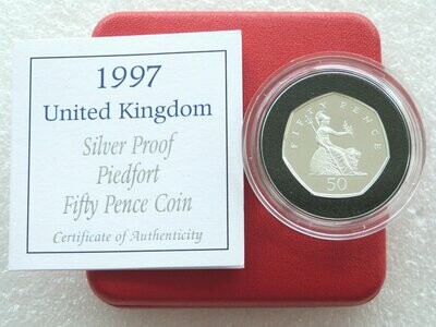 1997 Britannia Piedfort 50p Silver Proof Coin Box Coa