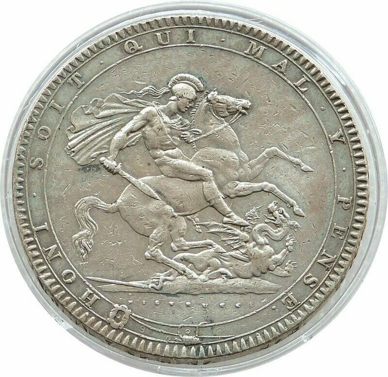 1819-LIX George III Laur Head St George and the Dragon Crown Silver Coin