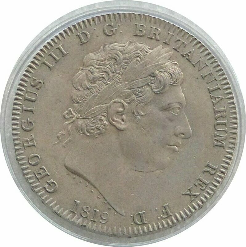 1819-LIX George III Laur Head St George and the Dragon Crown Silver Coin