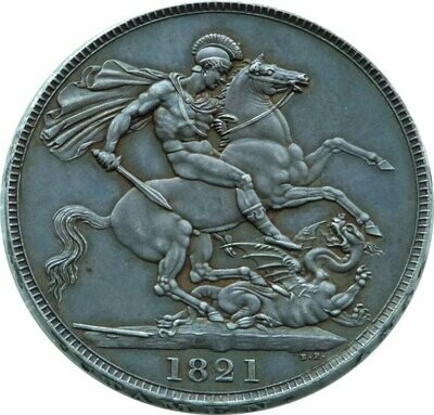 1821 George IV Secundo Laur Head Crown Silver Coin