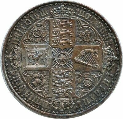1847 Victoria Gothic Silver Proof Crown Coin Undecimo on Edge