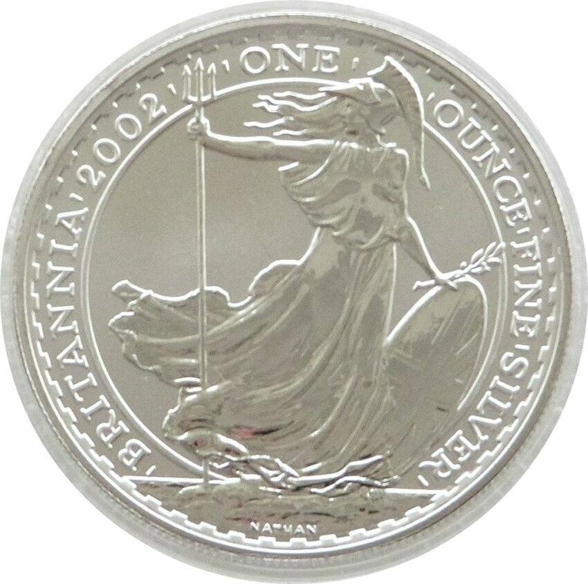 2002 Britannia £2 Silver Bullion 1oz Coin