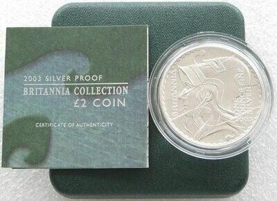 2003 Britannia £2 Silver Proof 1oz Coin Box Coa