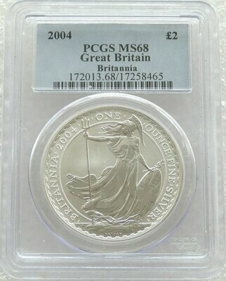 2004 Britannia £2 Silver Bullion 1oz Coin PCGS MS68
