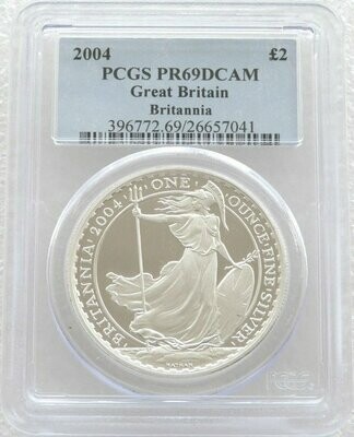 2004 Britannia £2 Silver Proof 1oz Coin PCGS PR69 DCAM