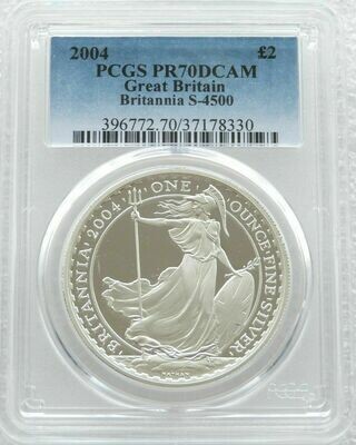 2004 Britannia £2 Silver Proof 1oz Coin PCGS PR70 DCAM