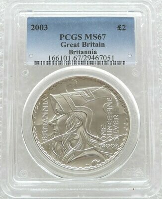 2003 Britannia £2 Silver Bullion 1oz Coin PCGS MS67