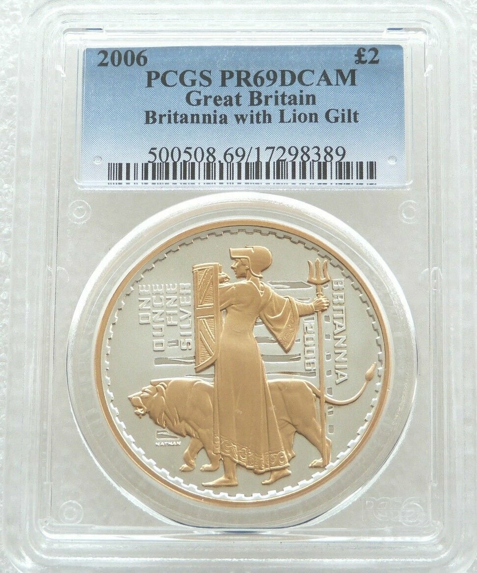 2006 Britannia £2 Silver Gold Proof 1oz Coin PCGS PR69 DCAM