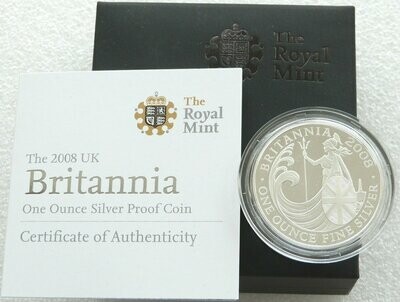 2008 Britannia £2 Silver Proof 1oz Coin Box Coa