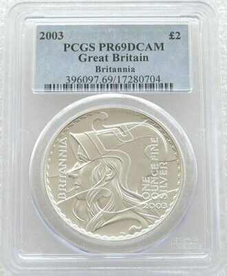 2003 Britannia £2 Silver Proof 1oz Coin PCGS PR69 DCAM