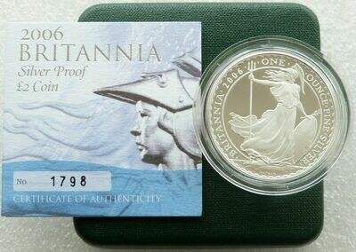 2006 Britannia £2 Silver Proof 1oz Coin Box Coa