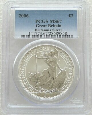 2006 Britannia £2 Silver Bullion 1oz Coin PCGS MS67