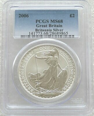 2006 Britannia £2 Silver Bullion 1oz Coin PCGS MS68
