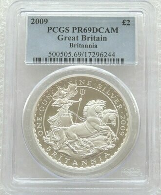 2009 Britannia £2 Silver Proof 1oz Coin PCGS PR69 DCAM