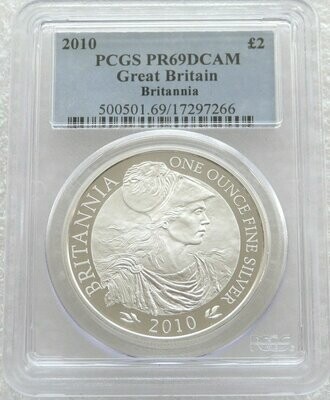 2010 Britannia £2 Silver Proof 1oz Coin PCGS PR69 DCAM
