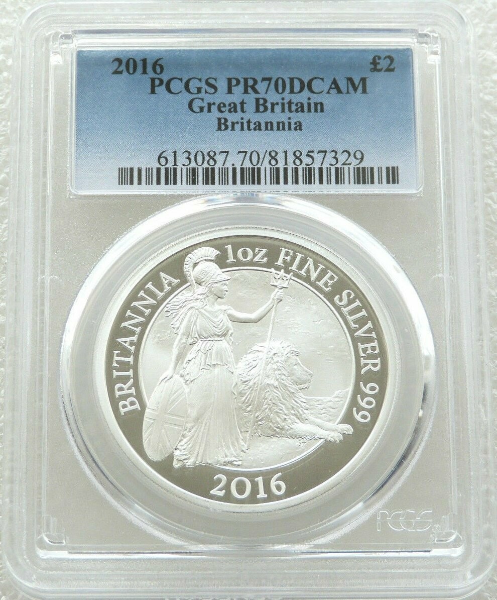 2016 Britannia £2 Silver Proof 1oz Coin PCGS PR70 DCAM