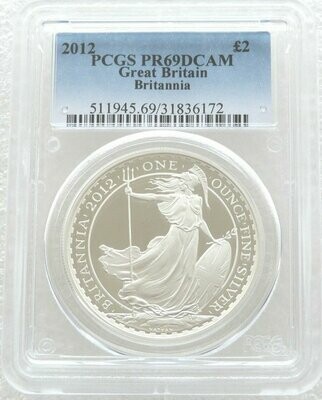 2012 Britannia £2 Silver Proof 1oz Coin PCGS PR69 DCAM