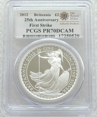 2012 Britannia £2 Silver Proof 1oz Coin PCGS PR70 DCAM First Strike
