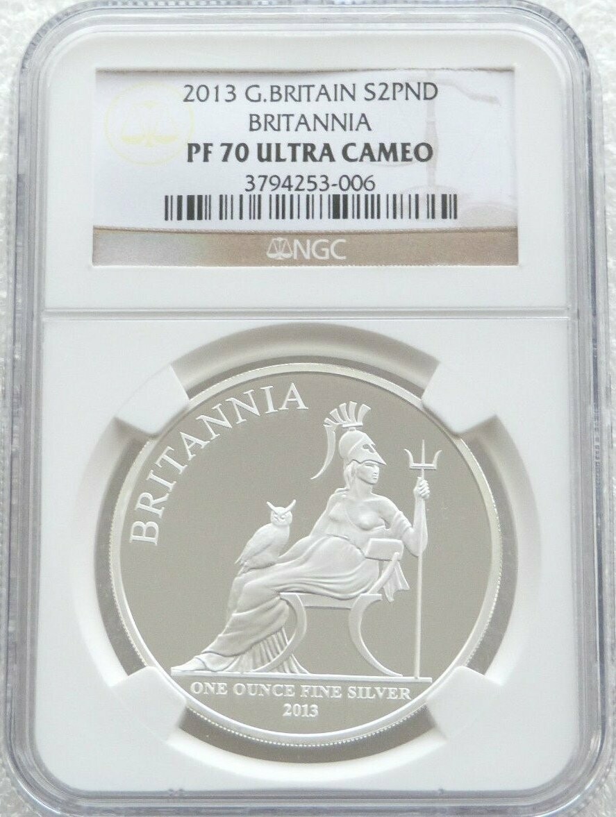2013 Britannia £2 Silver Proof 1oz Coin NGC PF70 UC