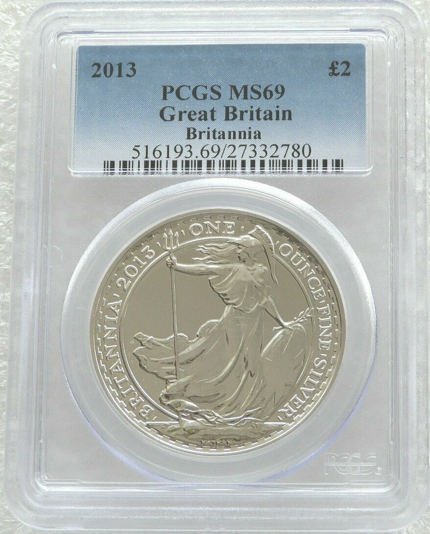2013 Britannia £2 Silver Bullion 1oz Coin PCGS MS69