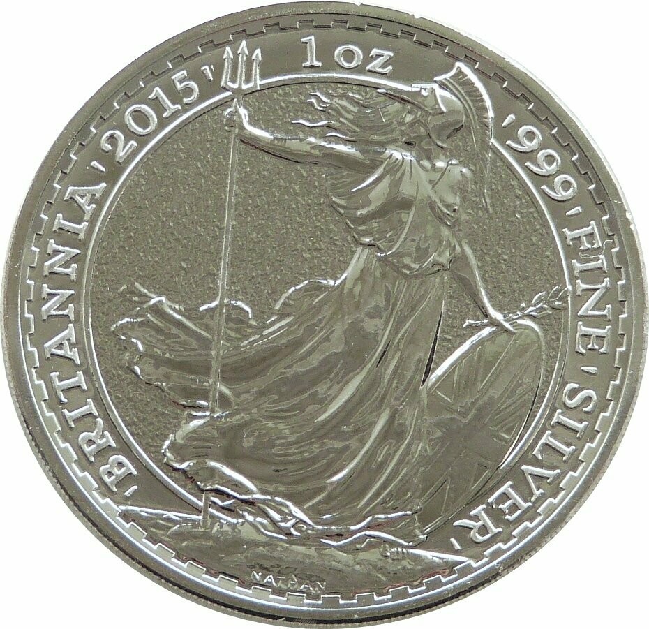 2015 Britannia £2 Silver Bullion 1oz Coin - Textured Fields