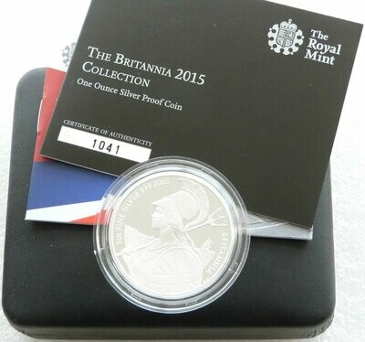 2015 Britannia £2 Silver Proof 1oz Coin Box Coa - Mintage 2,990