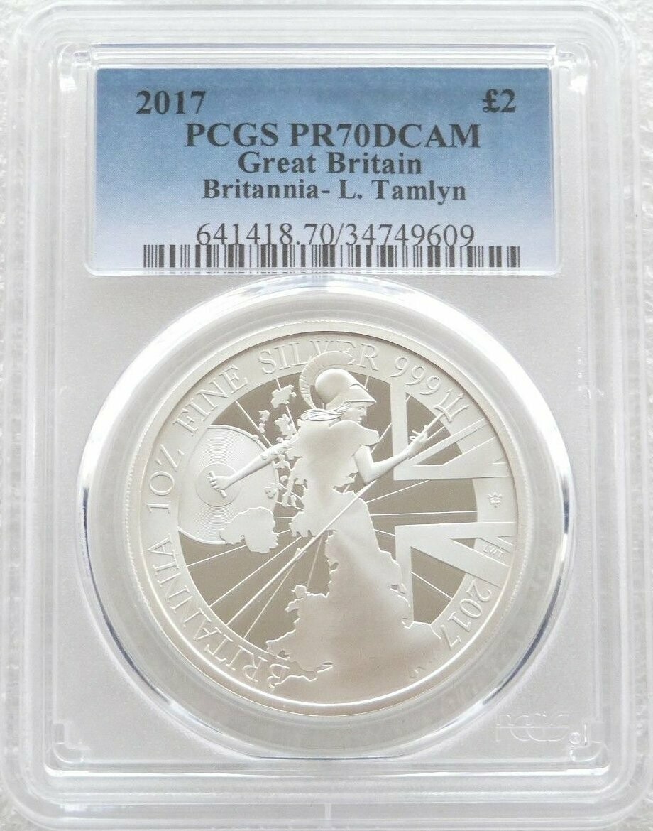2017 Britannia £2 Silver Proof 1oz Coin PCGS PR70 DCAM