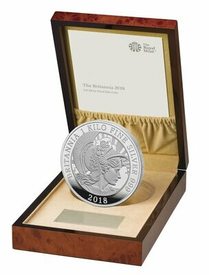 2018 Britannia £500 Silver Proof Kilo Coin Box Coa - Mintage 135