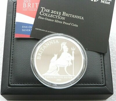 2013 Britannia £10 Silver Proof 5oz Coin Box Coa First Strike