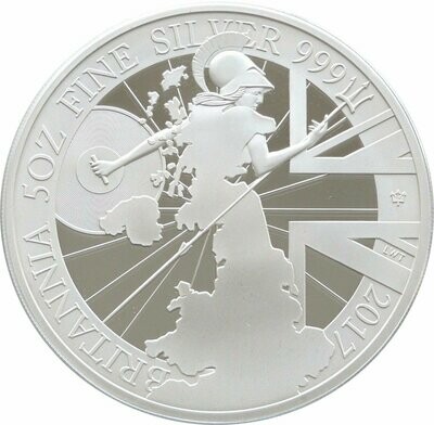 2017 Britannia £10 Silver Proof 5oz Coin Box Coa - Mintage 669