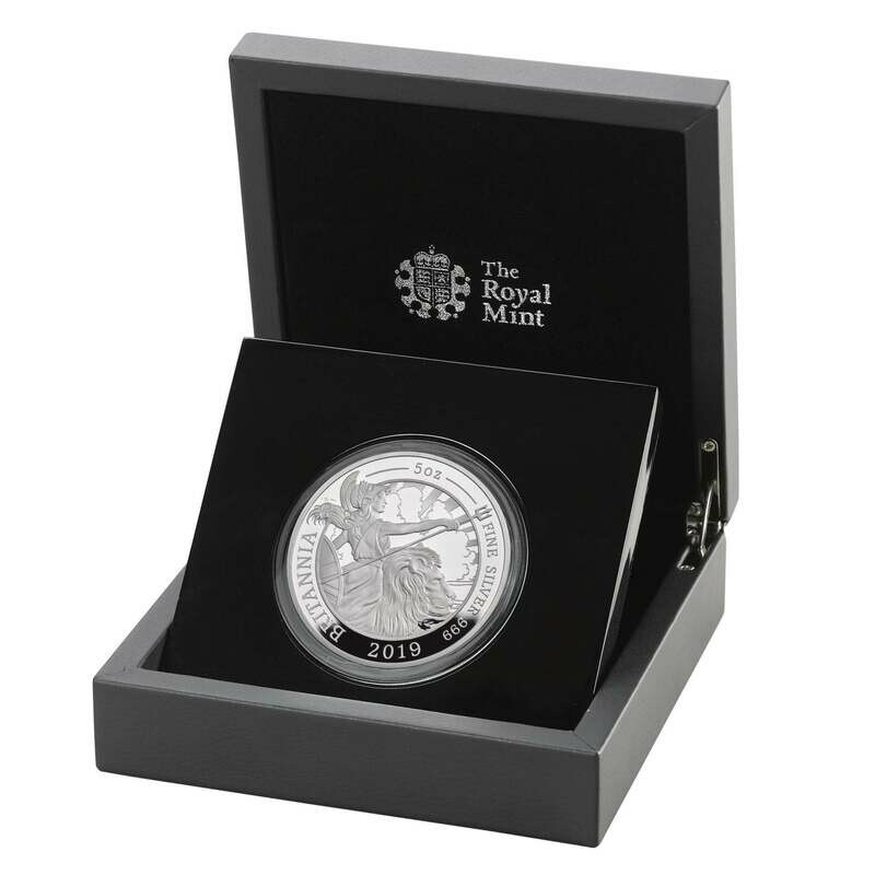 2019 Britannia £10 Silver Proof 5oz Coin Box Coa - Mintage 302