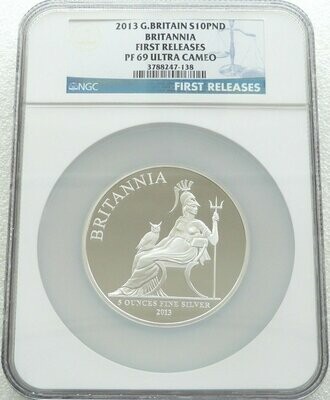 2013 Britannia £10 Silver Proof 5oz Coin NGC PF69 UC
