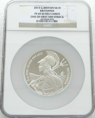 2015 Britannia £10 Silver Proof 5oz Coin NGC PF69 UC
