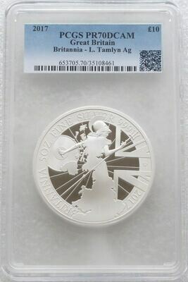 2017 Britannia £10 Silver Proof 5oz Coin PCGS PR70 DCAM - Mintage 669