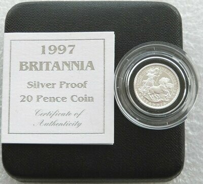 1997 Britannia 20p Silver Proof 1/10oz Coin Box Coa
